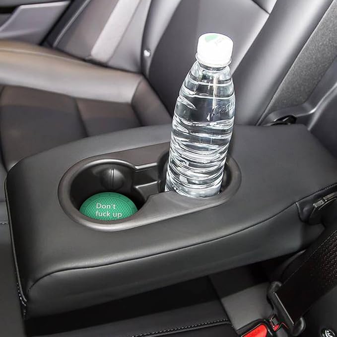 8sanlione 2 Pack Car Cup Holder Coasters, 2.75 Inch Non-Slip PVC Insert Cup Coaster, Anti-Scratch Auto Cup Mats for Women Men, Vehicle Interior Accessories for Car, SUV, Truck (D Light Green/2PCS)
