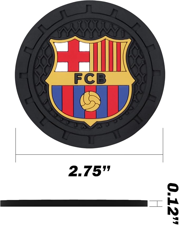 Cup Holder Insert Coaster for FC Barcelona UEFA UCL Fans,Anti Slip Car Cup Coaster Interior Accessories