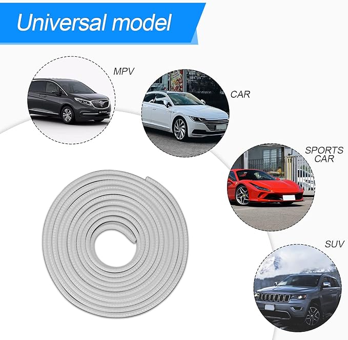 Car Door Edge Guards, 32Ft Universal Rubber Seal Protector U Shape Edge Trim Car Door Edge Protection for Most Car, Aluminum Boat Edge Guards (Gray/32FT) | Universal fit, most cars/SUVs/trucks, rubber seal, press-on channel, no glue, check thick strips...