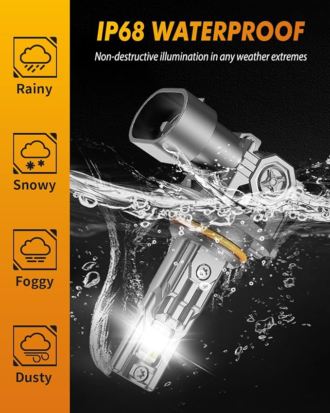 FORENNER 9006/HB4 Light Bulbs, 80000LM Super Bright, Real 1:1 Design, 6500K Cool White, 10-Year Extended Lifespan, 5 Min Quick Plug and Play, HB4 Light Bulb for Stock Halogen Replacement, Pack of 2