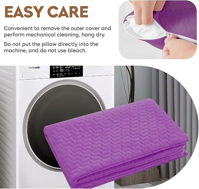 Small Shredded Memory Foam Pillow, Camping Pillow Travel Pillow - Compressible Medium Firm, Breathable Cover, Ideal Backpacking Hiking, Airplane and Car (Purple, M)
