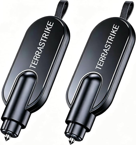 Tool,2026 New Underwater Operable Car Glass Breaker and Concealed Seat Belt Cutting Tool, Auto Crash Survival Safety Device, 2 Pack Car Emergency Accessory (Black)