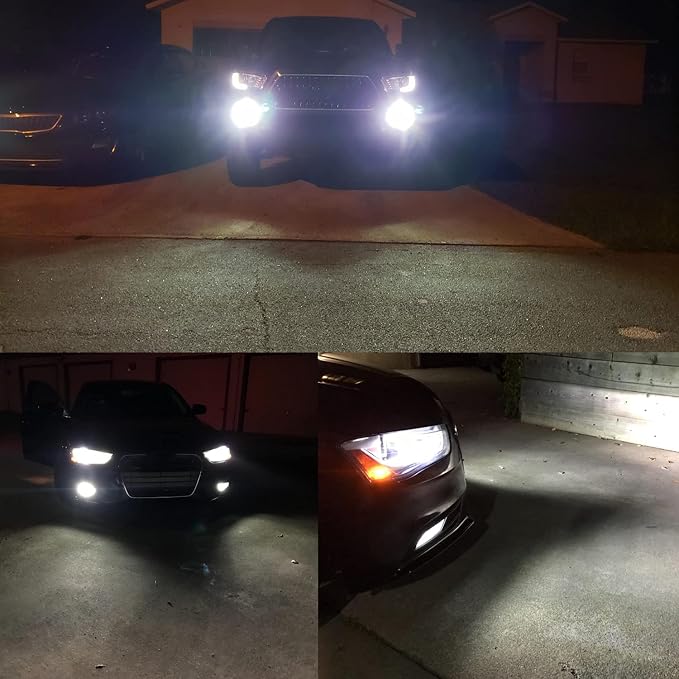 Alla Lighting Super Bright H16 LED Fog Light Bulbs, 6000K Xenon White 2800Lms Auto H8 H11 Auto 12V Fog Lamps Replacement 5730 33-SMD LEDs