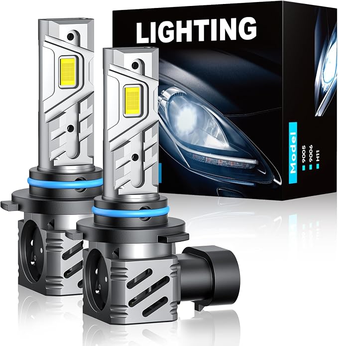 RCJ 9006/HB4 Fog Light Bulbs, 35000LM 6000K Cool White with Fan, Plug-N-Play, Pack of 2
