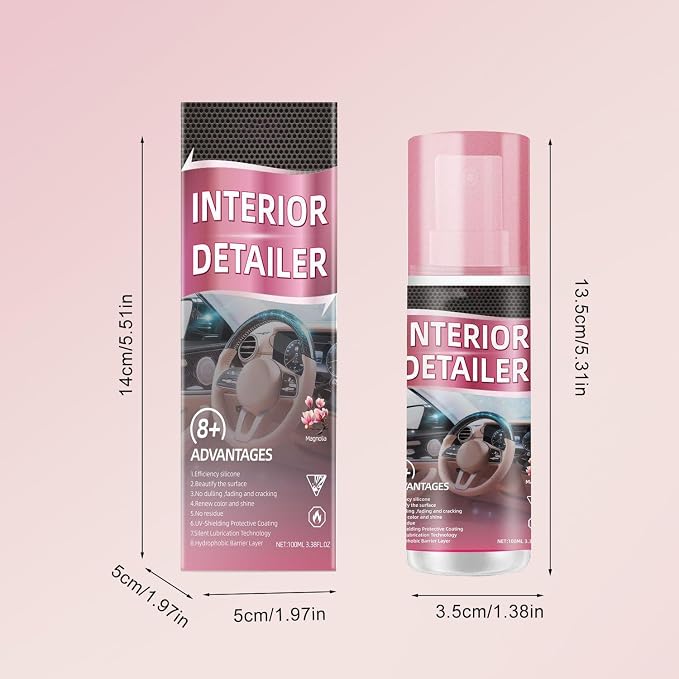 Polishing Cleaner Car Interior Spray, 2026 Upgrade Interior Detailer Spray for Dashboards, Seats, Leather, Plastic - All Purpose, Fast-Drying, No-Rinse Formula, Restores Shine & Prevents Damage (3PCS)
