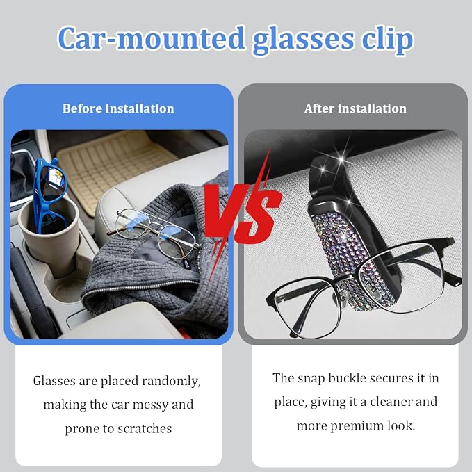 27PCS Bling Car Accessories Set for Women, 14.5-15" Crystal Rhinstone Steering Wheel Cover, License Plate Frame, USB Charger Phone Holder, Girly Auto Decor Set, Universal Fit (Multicolor)