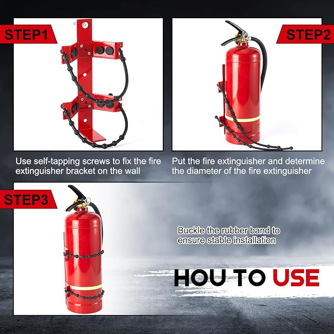RattanView 16 Pcs Fire Extinguisher Mount Bracket Adjustable, Supports up to 2.5 and 5lb, Heavy-Duty and Easy Installation, Ideal for Home, Truck, RV, Boat, Commercial Use, Secure and Durable Holder