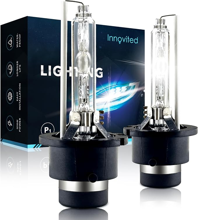 Innovited D2S HID Xenon Headlight Bulbs 5000K Pure White High Low Beam 66040 66240 85122,etc Replacement Bulb - Pack of 2