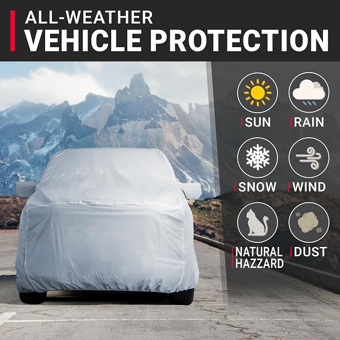 iCarCover 18-Layer Premium Truck Car Cover Waterproof All Weather, Rain Snow UV Sun Protection Full Car Covers, F-250 Super Duty, Ram 1500 Classic, Silverado, Sierra 2500, Size T80 (See Size Chart)