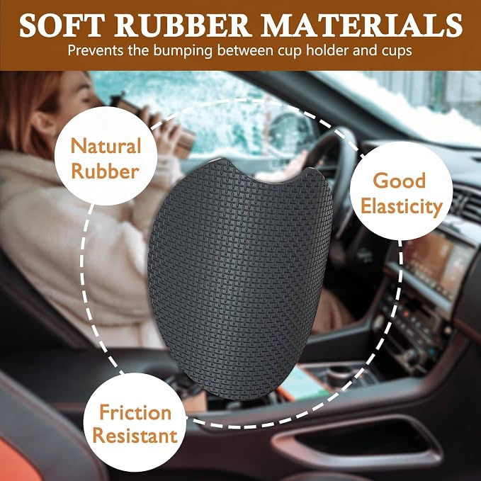 Cactu Car Cup Holder Coasters Set of 2 – Little Cactu Car Accessories 2.75" Universal Size Anti Slip Rubber Mat Recessed Auto Insert Coasters Decor Cactus Succulent Gifts for Women Men Dad Grandpa