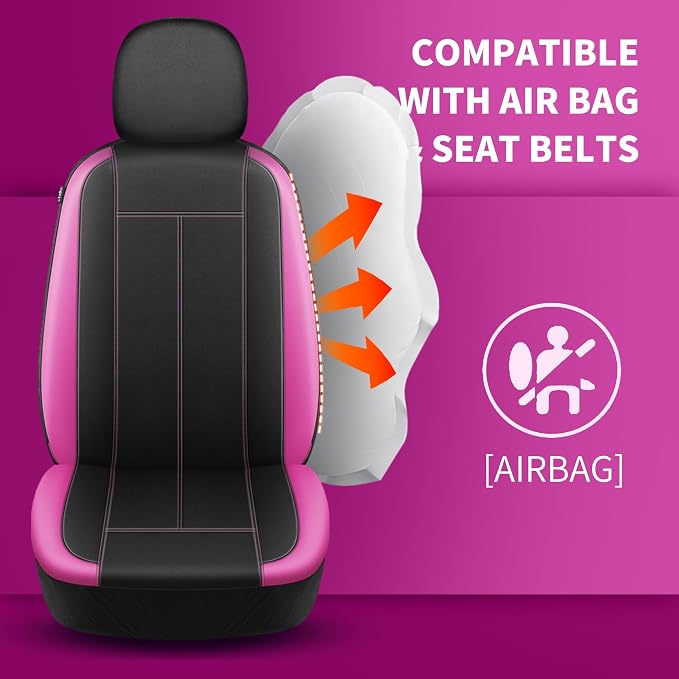 HChengkikz 2 Pack Front Neoprene Car Seat Covers | Waterproof Comfortable Seat Protectors, Airbag Compatible Universal Fit for Sedans, SUVs, Trucks, Vans