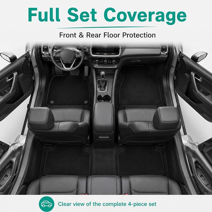 GXARTS Waterproof Car Floor Mats Carpet Full Set Fit for Chevrolet Camaro 2016 2017 2018 2019 2020 2021 2022 2023 2024 | All-Weather Protection,with Anti-Sliding Buckle