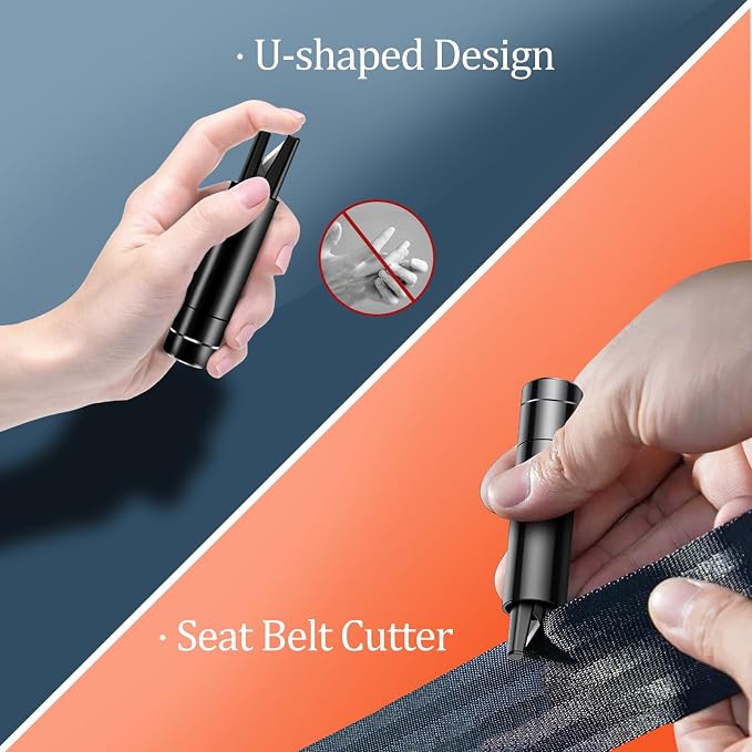 Car Window Breaker and Seatbelt Cutter, 2-in-1 Car Safety Hammer, Multifunctional Auto Glass Breaker, Portable Emergency Rescue Tool for Automotive Accidents