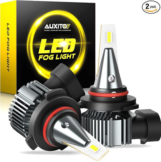 AUXITO H10 LED Fog Light Bulbs, 6000LM 400% Brightness, 1:1 Mini Size, 9145 LED Fog lights, Plug N Play, Wireless 9045 LED Fog Bulbs, Fit for H10, 9145, 9140, 9045, 9040