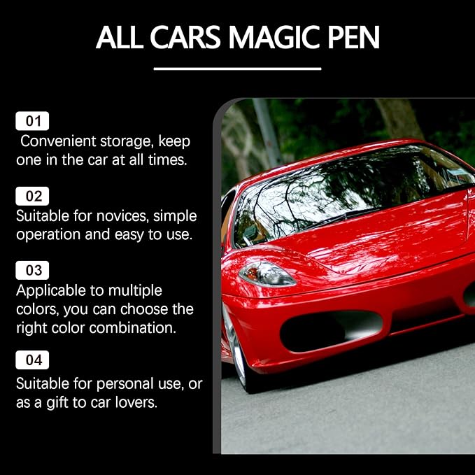 All Cars Magic Pen,Scratch Remover Pen,Black Car Paint Scratch Repair 3pcs | Quick Fix for Scratches and Paint, Fits All Car Colors,Lightweight and Fast,Long-Lasting,Effective Performance