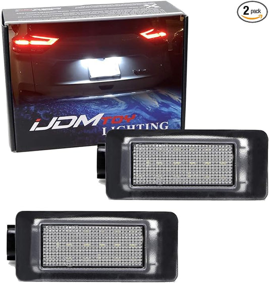 iJDMTOY Xenon White Full LED License Plate Light Kit Compatible With Nissan 2019/2020-up Altima Sentra Versa Rogue, By 18-SMD White LEDs & Can-bus Error Free