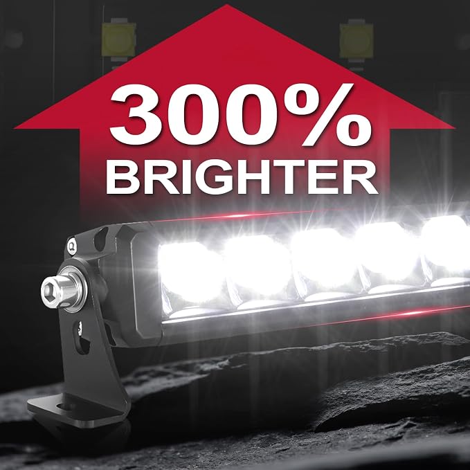 OFFROADTOWN 20 Inch 180W LED Light Bar Single Row Off Road Driving Lights Spot Bumper Grille Bars Slim LED Work Light with Wiring Harness for Truck Pickup UTV SUV Toyota RZR