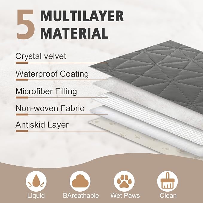 Ameritex Sofa Cover Waterproof for Seats Couch Cover for Dogs Pet Couch Cover Velvet for Chair Loveseat Sofa Machine Washable (Dark Grey, 30x100 Inch)