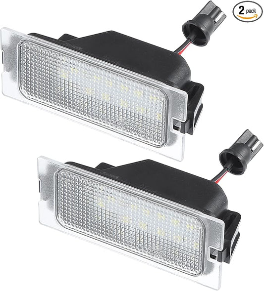 Car 6500K White LED License Plate Light Assembly No.7T4Z-13550-A 3528SMD for Ford Edge 07-14 for Ford Escape 08-12 ABS Clear (Set of 2)