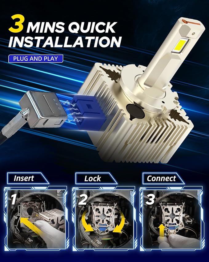 AUTOONE 2026 Upgraded D1S D1R Headlight Bulbs, 1200% Bright 60000 Lumens