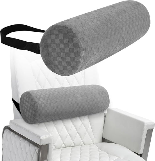 Coeyese Lumbar Roll Pillow for Lower Back Support, Light Grey, 15*4.3'' | Removable Pillowcase, Upgraded Adjustable Strap, Suitable for Office, Chair, Car, Seat Pain Relief & Improving Posture