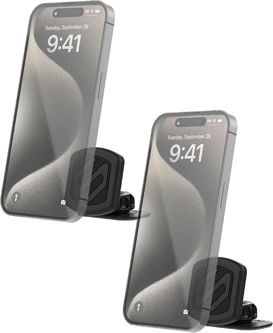 Scosche MAGKIT MagicMount Magnetic Car Phone Mount for Dashboard, 360° Adjustable Magnet Head, Universal Cell Phone Holder for Car, Compatible with iPhone, Samsung, and All Devices (Pack of 2)