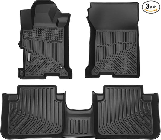 All Weather Rubber Car Floor Mats Compatible with 2013-2017 Honda Accord TPE Rubber Full Set Includes 1st 2nd Row Front Floor Mat (for 2013-2017 Honda Accord)