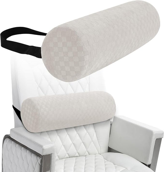 Coeyese Lumbar Roll Pillow for Lower Back Support, Cream, Long-15 * 4.3'' | Removable Pillowcase, Upgraded Adjustable Strap, Suitable for Office, Chair, Car, Seat Pain Relief & Improving Posture