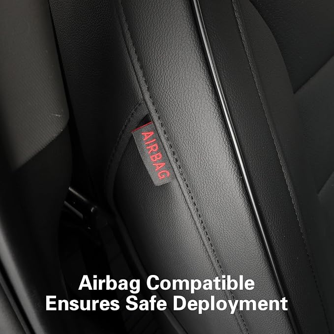 EKR Silverado Seat Covers Custom Fit for 2014-2018 Chevrolet Silverado 1500/ HD/LD RegularCab/DoubleCab/CrewCab 1st Row Only,Faux Leather (Black)