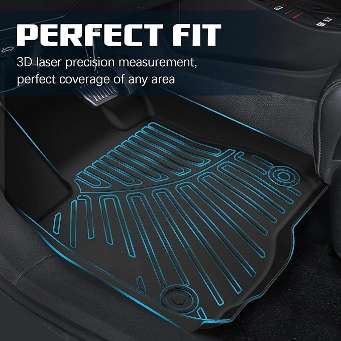 All Weather Rubber Car Floor Mats Compatible with 2013-2016 Ford Fusion TPE Rubber Full Set Includes 1st 2nd Row Front Floor Mat(for 2013-2016 Ford Fusion)