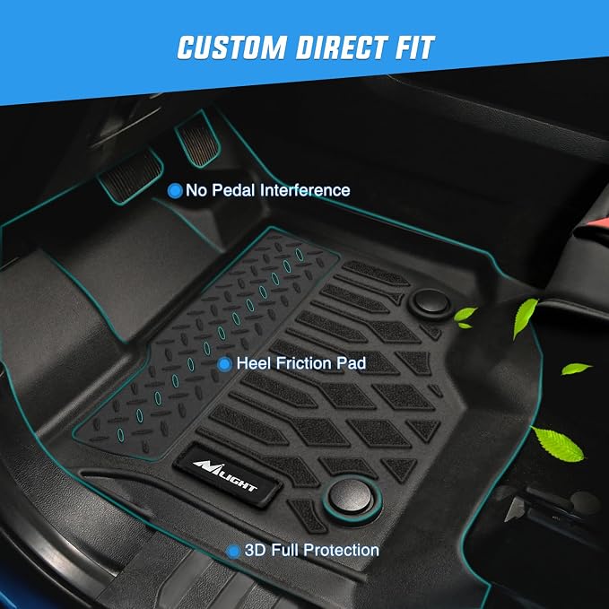 Nilight TPE Floor Mats for Buick Envision 2021 2022 2023 2024 2025 2026 All Weather Custom Fit Heavy Duty Floor Liners