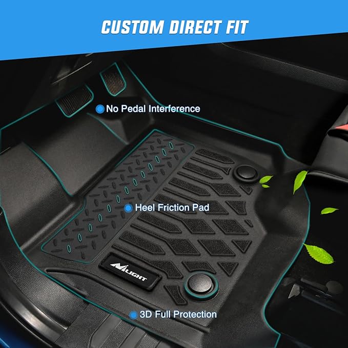 Nilight TPE Floor Mats for Chevy Equinox GMC Terrain (Fuel Model Only) 2025 2026 All Weather Custom Fit Heavy Duty Floor Liners