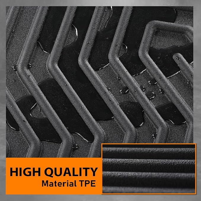G-PLUS TPE Floor Mats Cargo Liner Fit Tesla Cybertruck 2023-2025 | All Weather Protection,Non-Slip,Custom Fit Floor Liner,TPE Full Coverage,1st & 2nd & 3rd & 4th Row,Black