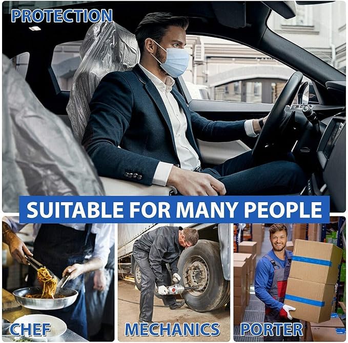 100 Pieces Disposable Seat Covers, Car Disposable Universal Plastic Seat Covers for Airplane Seats, Salon Chairs, Restaurant Seats, Bus Seats & More (100 Pieces)