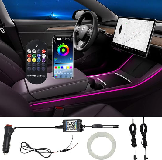 Tesla Model 3 Model Y Interior car Lights, RGB Neon Light Kits with APP and Remote Control, Tesla Ambient Lighting Accessories