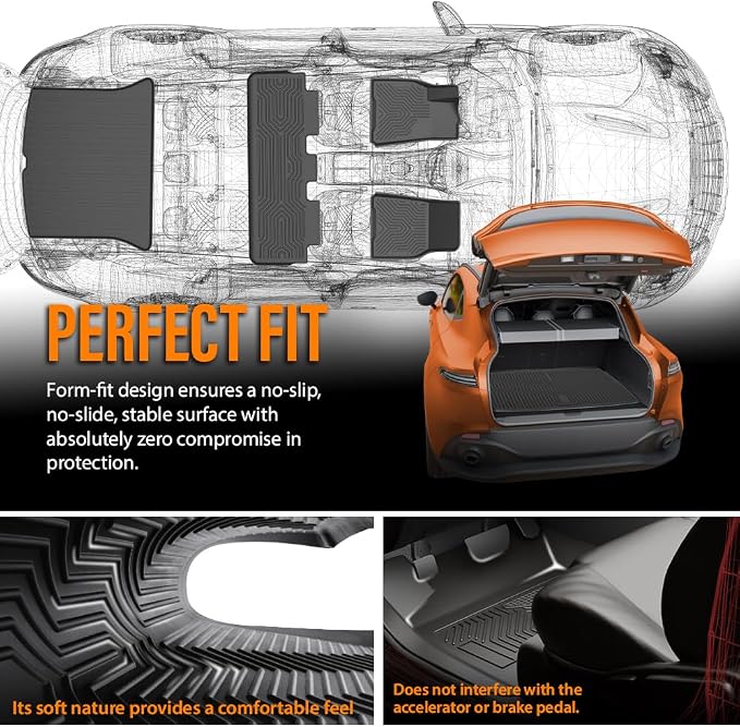 G-PLUS Floor Mats & Cargo Liner Fit Ford Expedition 2018-2025,5PCS | w/ 2nd Row Bucket Seat,All Weather Protection,Non-Slip,Custom Fit Floor Cargo Liners Accessories,TPE Full Coverage