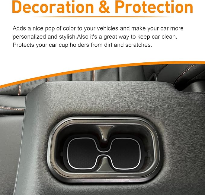 for Honda CRV Accessories 2023 2024 2025 2026 3D Cup Holder Center Console Liner Inserts Silicone Anti-dust Mat Pad Interior Decoration (2 Pcs, Whtie Trim)
