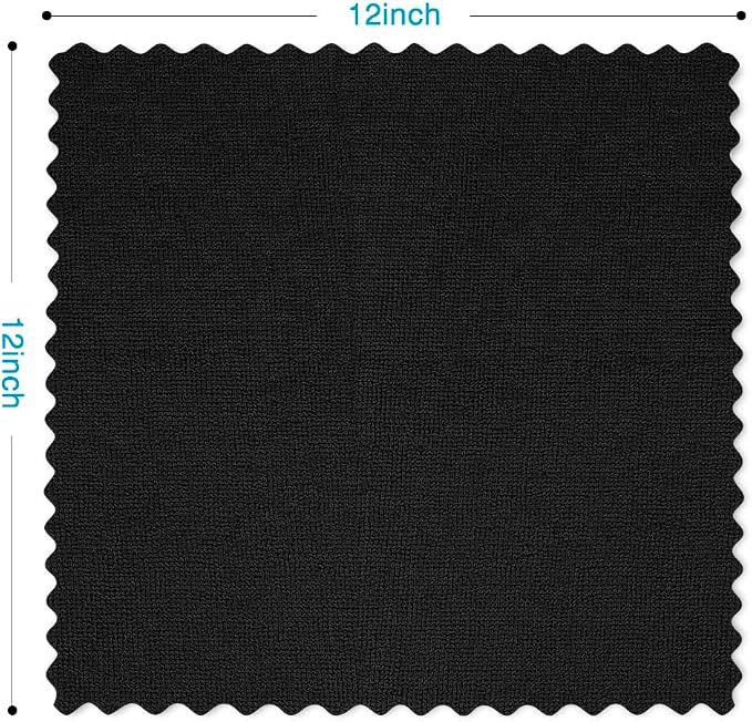 Orighty Microfiber Cleaning Cloth Bulk, 150 Pack Shop Towels 12x12in, Black | Reusable Microfiber Towels for Cars, Shop Rags, Multi-Purpose Lint Free Cleaning Rags for Home & Kitchen