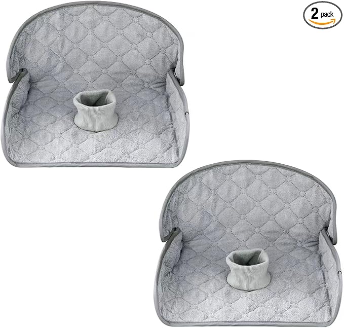 PandaEar 2 Pack Infant Car Seat Protector for Potty Training, Waterproof Piddle Pads Cover Car Seat & Stroller Protector for Babies & Toddlers, Machine Washable, Non-Slip Backing (Grey)