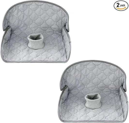 PandaEar 2 Pack Infant Car Seat Protector for Potty Training, Waterproof Piddle Pads Cover Car Seat & Stroller Protector for Babies & Toddlers, Machine Washable, Non-Slip Backing (Grey)