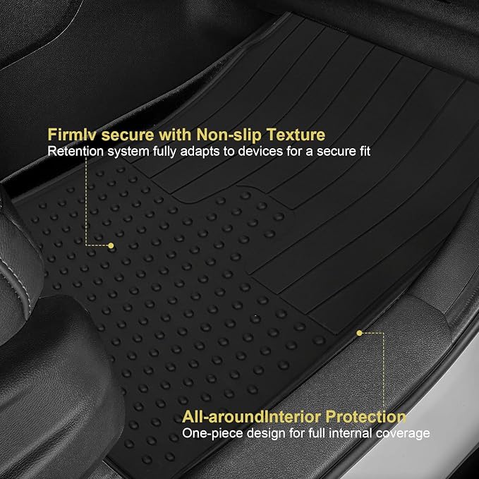 Car Floor Mats Custom Fit for Mini Cooper/S/SE/JCW Hardtop 2-Door F56 2014-2025 Black Rubber Auto Liner Mats All Weather Protection Odorless