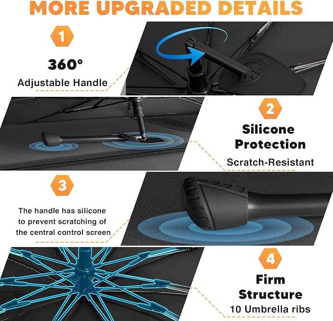 KUST Sun Shade Umbrella for 2023-2026 Honda CRV CR-V CR V | Custom Fit Windshield Sunshade | Foldable Sunshade with Bendable Handle | Blocks Heat & UV Scratch Resistant Keep Your Car Cool Sunshield