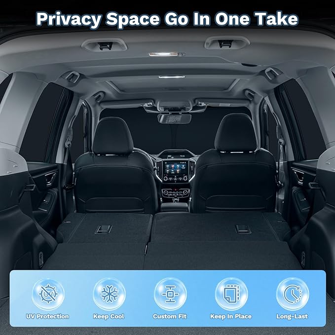 KUST Car Window Shades for 2020-2025 2026 Toyota Corolla Hatchback Accessories Windshield Sun Shade Side Rear Window Covers Sunshade Privacy Protection for Camping Blackout UV Block Full Set 6PCS