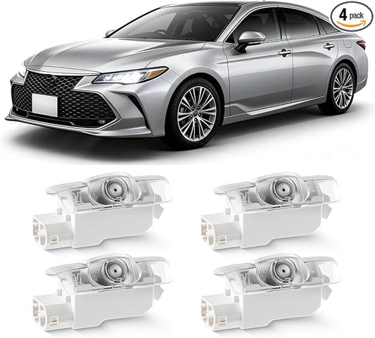 4Pcs Car Door Lights Logo Projector Compatible with Highlander Camry 4Runner Sienna Corolla Tundra Prius Venza Prado Sequoia Reiz, 3D LED Car Door Welcome Puddle Lights, 4K HD Ghost Shadow Lamp(Blue)