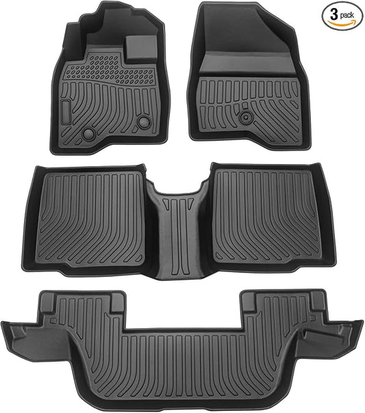 All Weather Car Floor Mats for 2011-2014 Ford Explorer Bench Seating,No Fit Bucket Seating TPE Rubber Full Set Includes 1st 2nd Row (for 2011-2014 Ford Explorer)