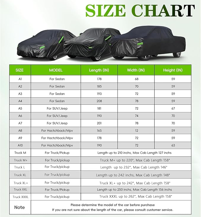 KouKou Car Cover Waterproof All Weather, 7 Layers Outdoor Car Covers for Automobiles with Zipper, Universal Fit Sedan Honda Civic,Toyota Corolla, Hyundai Elantra, Kia Forte, ect.(Length 178-185 inch)