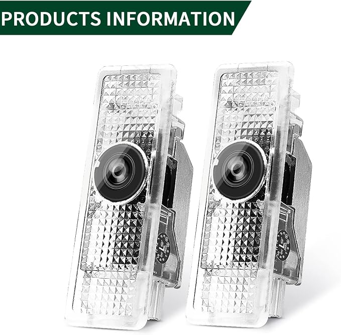 2 Pcs Never Fade Door Light Logo, Projection Ghost Shadow Welcome Puddle Light Compatible with Range Rover Discovery Freelander Evoque LR2 3 4 Sport Accessories (Green)