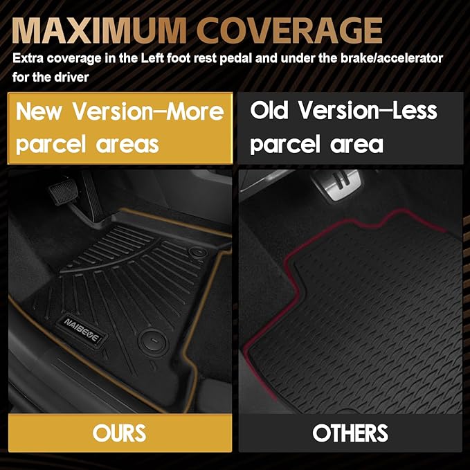 Naibeve Floor Mats for 2010-2012 Toyota 4Runner | All Weather Custom Fit Floor Mats, Cargo Mat, Backrest Mats Interior Protector accessories