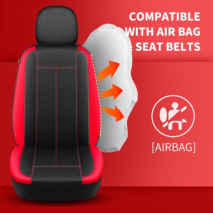 HChengkikz Full Set Neoprene Waterproof Car Seat Covers,Seat Protectors | Water Resistant Seat Protectors, Airbag Compatible, Universal Fit for Sedans, SUVs, Trucks, Vans