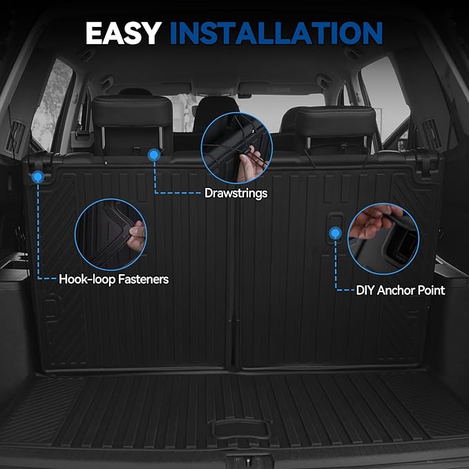 Custom Fit Floor Mats for Toyota RAV4 Gas 2019-2025(Not for Hybrid) | All Weather TPE Floor Liners with Trunk Mat & Backrest Protectors | Odorless Full Set Interior Accessories
